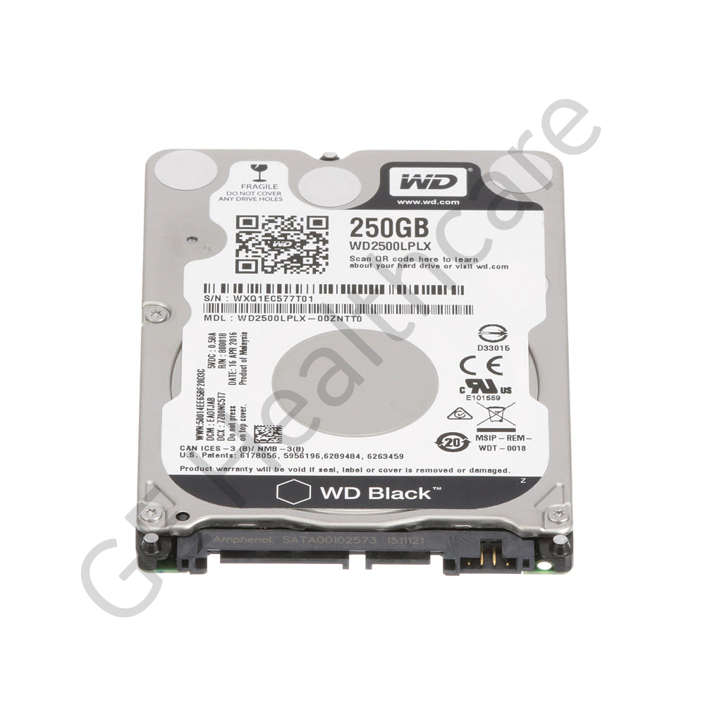 250GB 2.5" Hard Disk Drive (HDD) SATA Interface